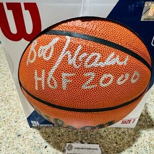 Bob McAdoo Signed Wilson NBA Basketball Inscribed HOF 2000 Schwartz COA
